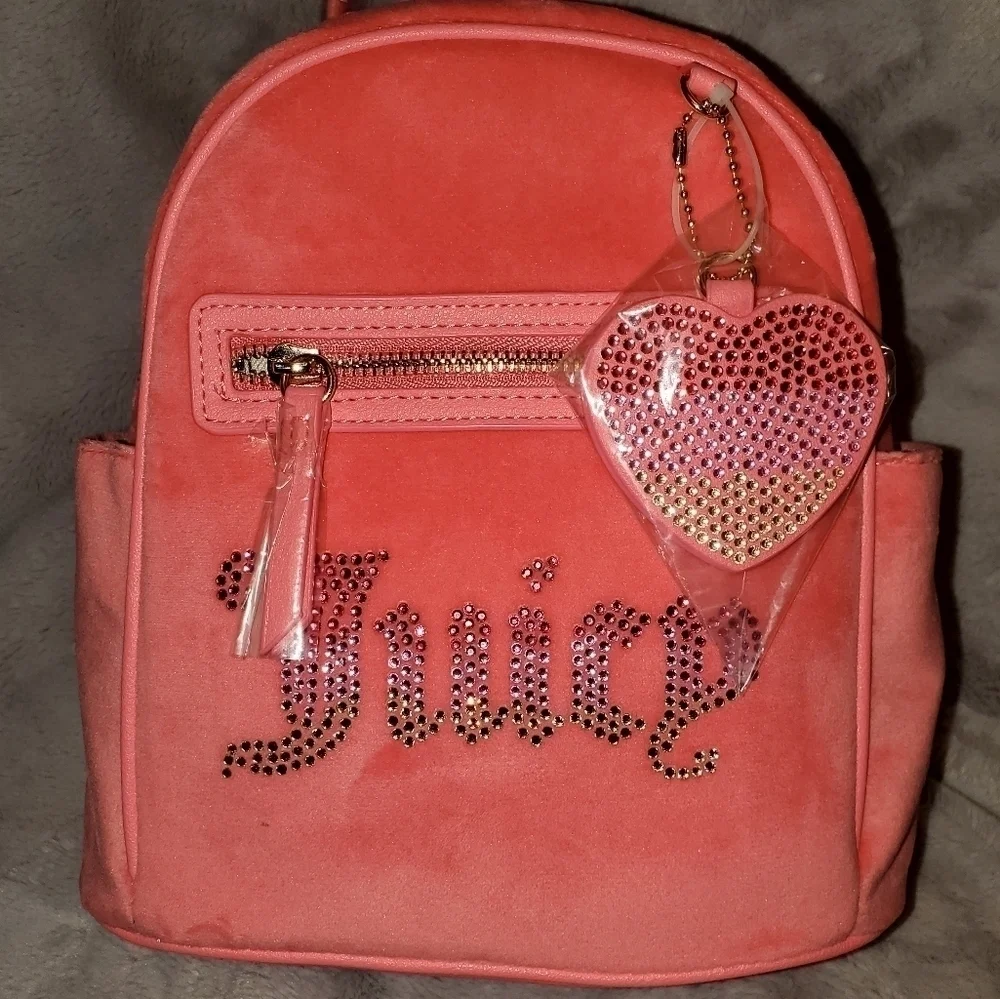Juicy Couture Pink Velvet Velour Backpack  NWT